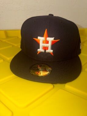 New Era Navy blue Hat with Orange & White Houston Astros Logo